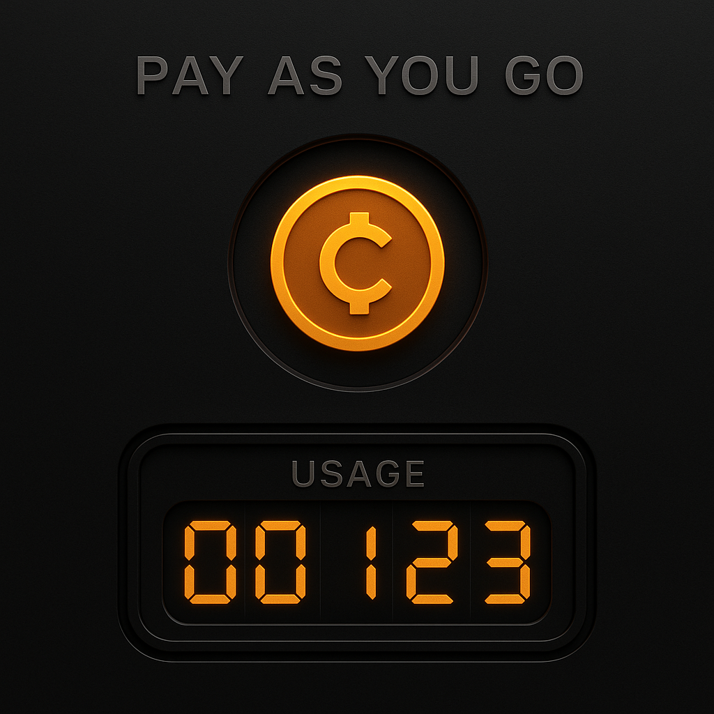 Pay as you go AI assistant pricing meter